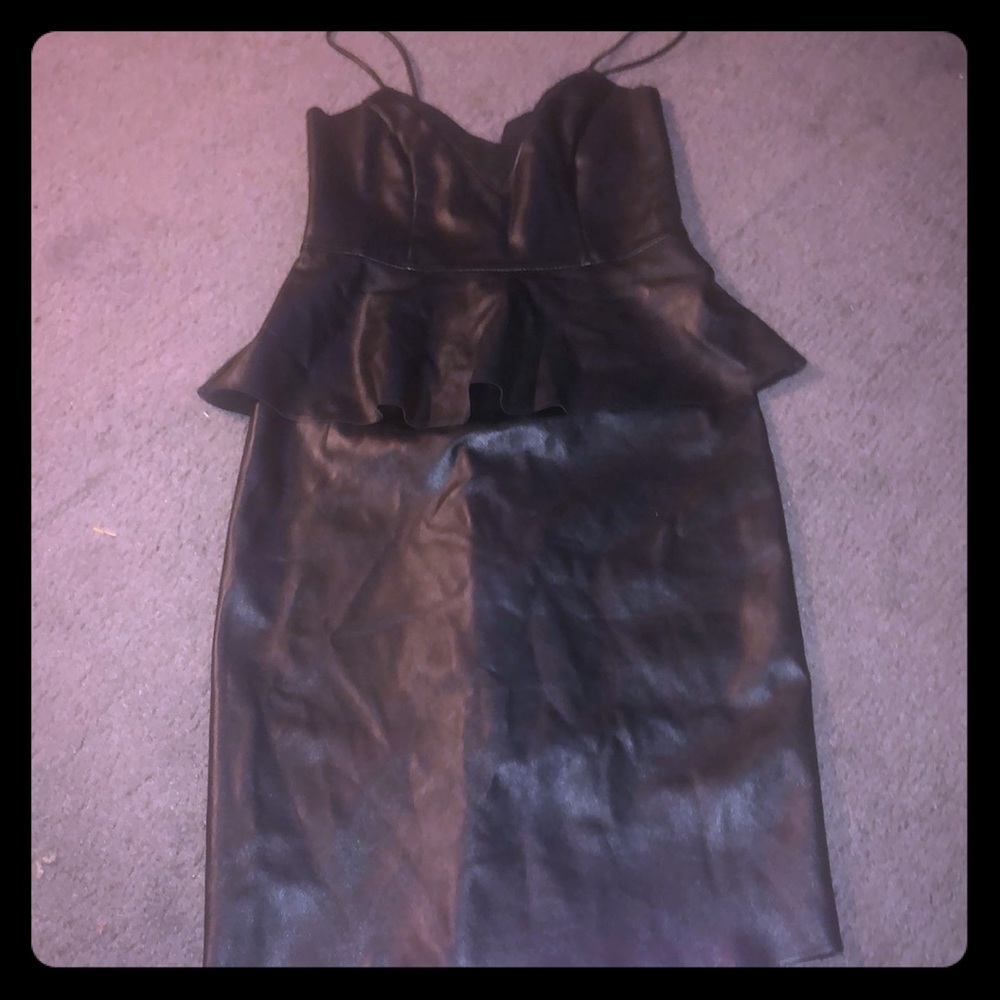Faux leather black dress size small